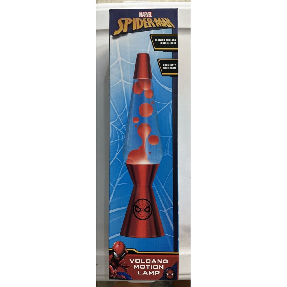 The Original "Spider Man" Lava Lamp 14.5" Mood Changing Red Lava in Blue Liquid